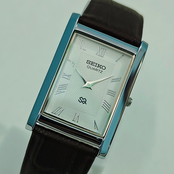 Seiko | Accessories | Seiko Tank Rectangular White Roman Dial Japanese ...